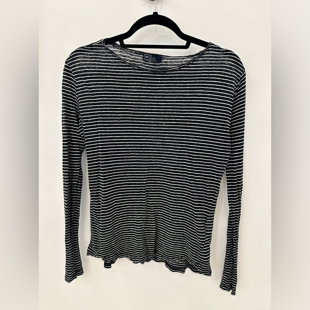 Gap stripe Boatneck 100% linen tee
